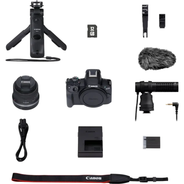 Canon EOS R50, Black + RF-S 18-45mm F4.5-6.3 IS STM Kit