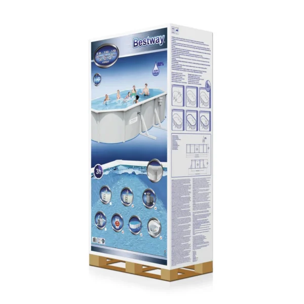 Bestway Hydrium Oval 6.10m x 3.60m x 1.20m, Grey/Blue