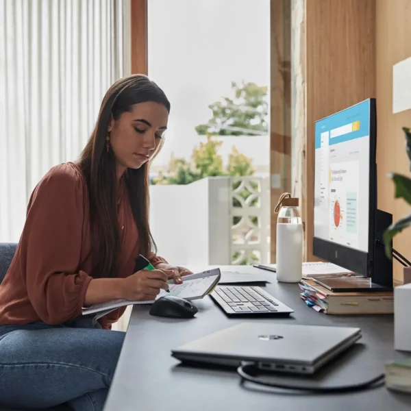 HP ProOne 440 G9 Intel® Core™ i5 i5-14500T 60.5 cm (23.8″) 1920 x 1080 pixels All-in-One PC 8 GB DDR5-SDRAM 256 GB SSD Windows 11 Pro Wi-Fi 6E (802.11ax) Black
