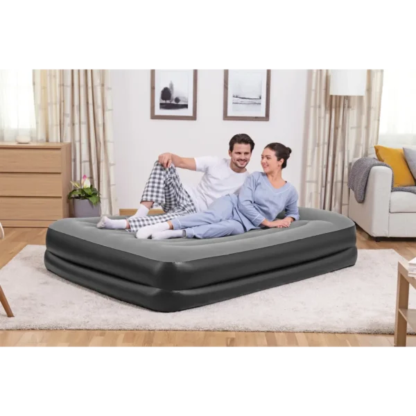 Bestway Tritech Air Mattress Queen with Built-in AC Pump and Antimicrobial Coating 2.03 m x 1.52 m x 46 cm
