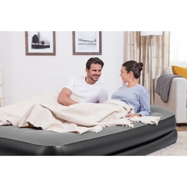 Bestway Tritech Air Mattress Queen with Built-in AC Pump and Antimicrobial Coating 2.03 m x 1.52 m x 46 cm