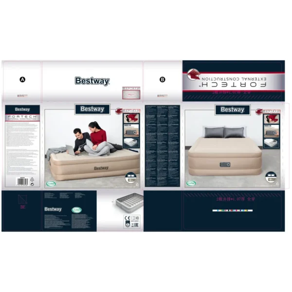 Bestway 69050 air mattress Double mattress Beige Unisex