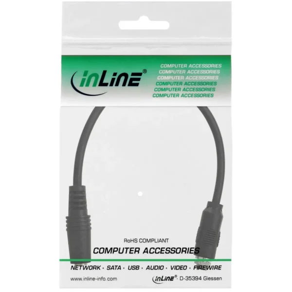 InLine Audio adapter cable, 3.5mm Stereo female / female, with one tread, 0.6m