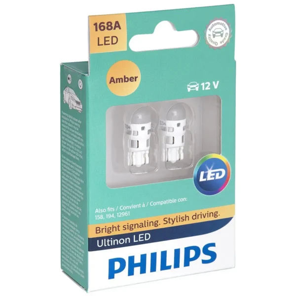Philips 168AULAX2 car light bulb T10 LED