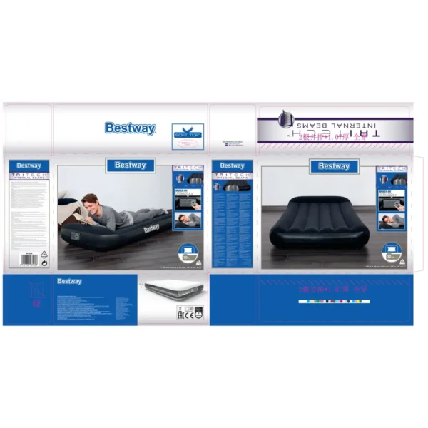 Bestway Flocked Aerolax Airbed – Twin – 1.88m x 99cm x 30cm