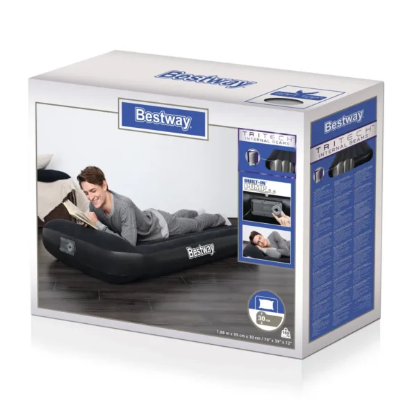 Bestway Flocked Aerolax Airbed – Twin – 1.88m x 99cm x 30cm