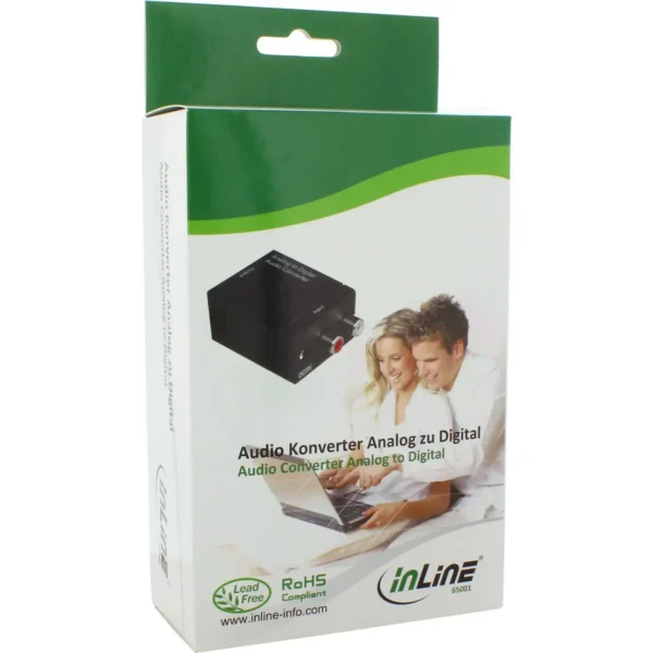InLine Audio converter Analog to Digital, in 2x RCA stereo, out Toslink or RCA