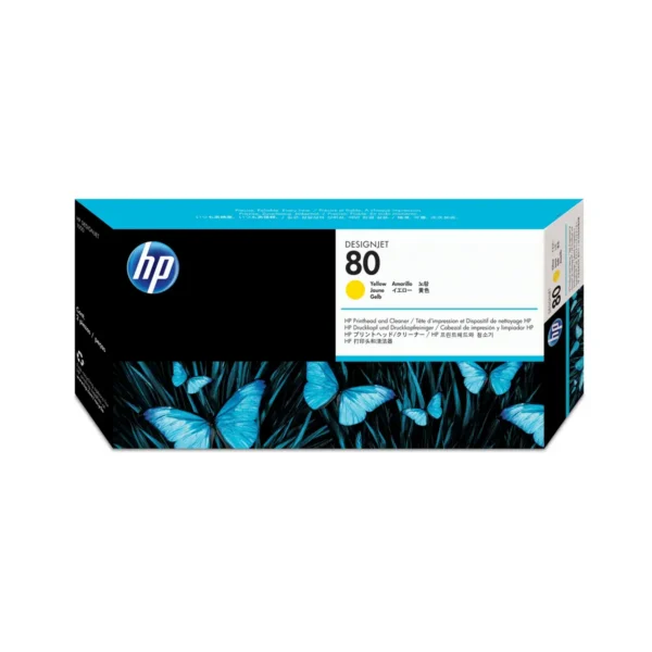 HP 80 Yellow DesignJet Printhead and Printhead Cleaner