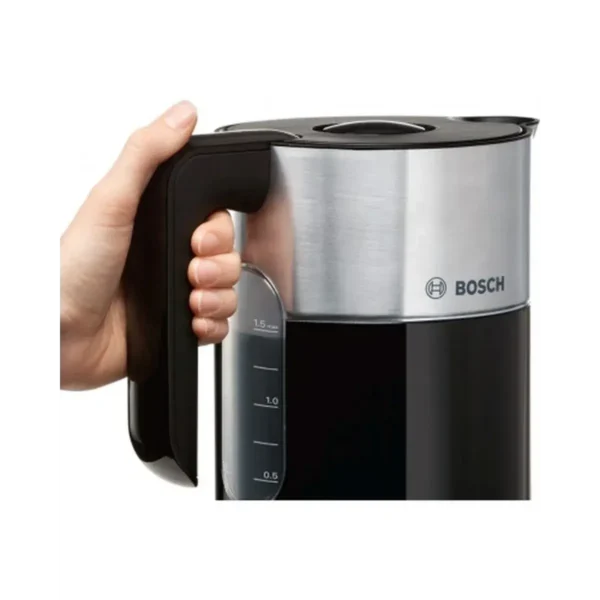 Bosch TWK 8613P electric kettle 1.5 L 2400 W Black, Stainless steel