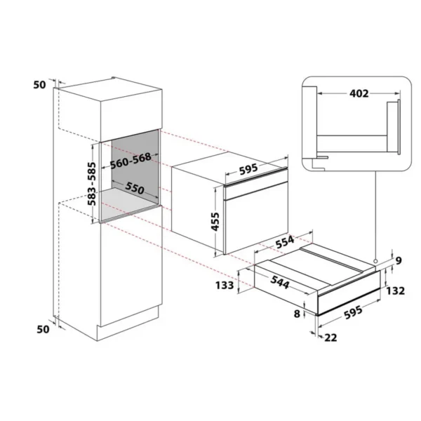 Whirlpool WD 142/IXL warming drawer 20 L 240 W Stainless steel