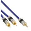 InLine Audio Cable Premium 2x RCA male / 3.5mm male gold plated 10m