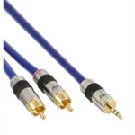 InLine Audio Cable Premium 2x RCA male / 3.5mm male gold plated 10m