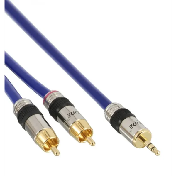InLine Audio Cable Premium 2x RCA male / 3.5mm male gold plated 10m