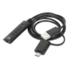 Manhattan USB-C & USB-A to 3.5 mm Stereo Audio Aux Adapter Cable, 2-in-1, Male to Female, Cable 1m, Supports a Headset’s Mic and Audio Function, CTIA Standard, Volume and Mute Control, Black