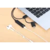 Manhattan USB-C & USB-A to 3.5 mm Stereo Audio Aux Adapter Cable, 2-in-1, Male to Female, Cable 1m, Supports a Headset’s Mic and Audio Function, CTIA Standard, Volume and Mute Control, Black