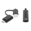 Manhattan USB-C & USB-A to 3.5 mm Stereo Audio Aux Adapter Cable, 2-in-1, Male to Female, Cable 1m, Supports a Headset’s Mic and Audio Function, CTIA Standard, Volume and Mute Control, Black