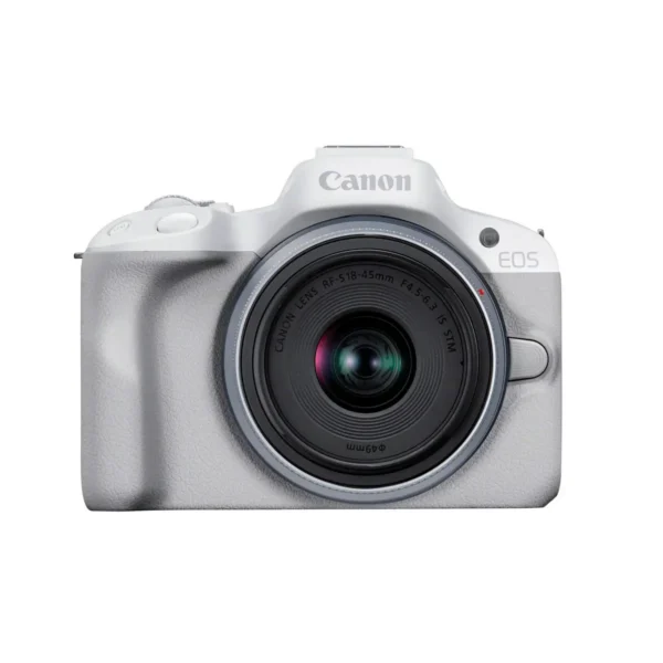 Canon EOS R50 Mirrorless Camera with 18-45mm Lens (White)