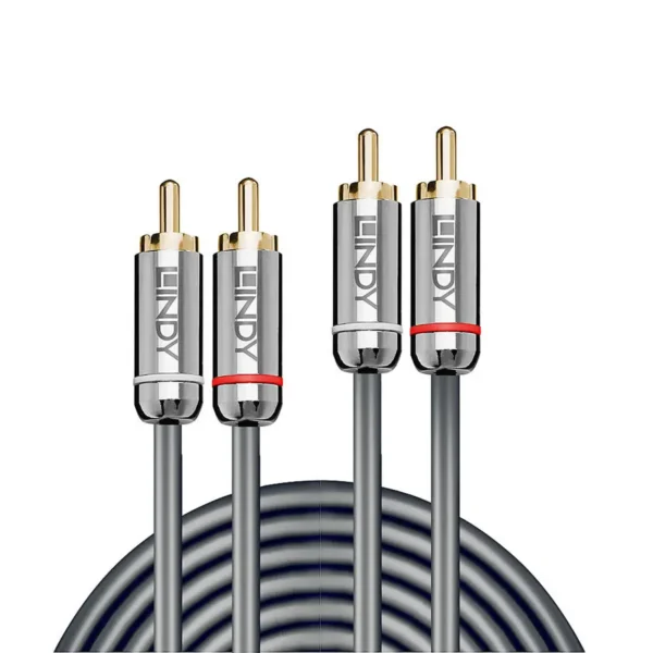 Lindy 3m Dual Phono Audio Cable, Cromo Line