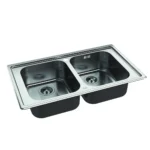 Whirlpool AM 8652 IX Top-mounted sink Rectangular Stainless steel
