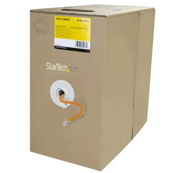StarTech.com Bulk Cat 5e Ethernet Cable – 1000 ft. – Stranded – Orange