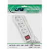 InLine Socket strip, 3-way earth contact CEE 7/3, with switch, white, 1.5m