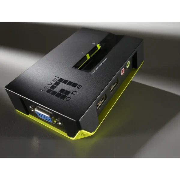 LevelOne 2-Port USB VGA KVM Switch, audio support