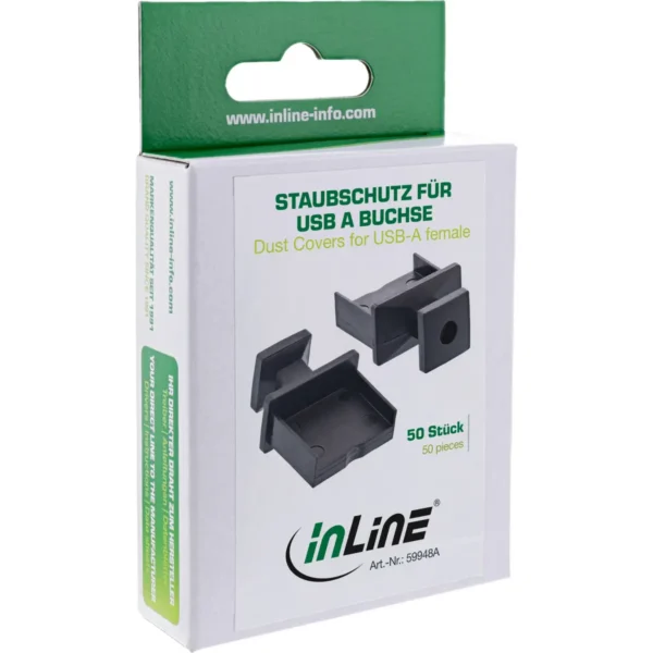 InLine Dust Covers for USB-A female, black, 50 pcs.