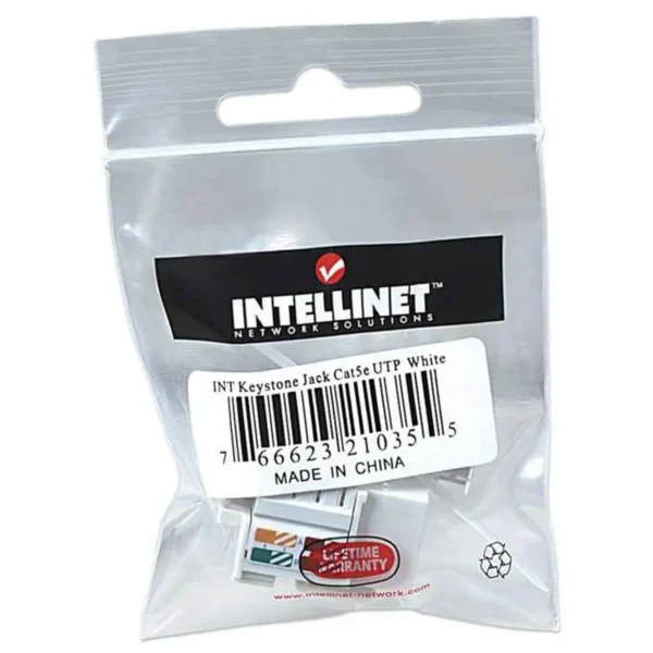Intellinet Keystone Jack, Cat5e, UTP, Punch-down, White