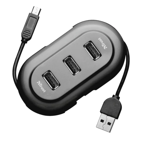 Trust 4 Port USB 2.0 Travel Hub Grey