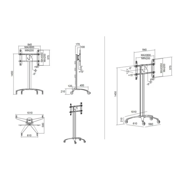 Multibrackets M Public Display Stand 145 HD Single Silver