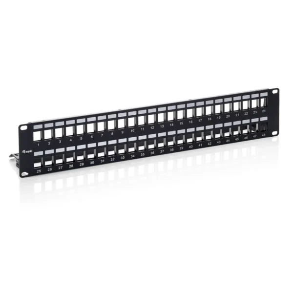 Equip 48-Port Keystone Cat.6 Shielded Patch Panel, Black