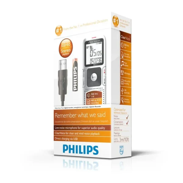 Philips Voice Tracer LFH0652/27 dictaphone Internal memory Aluminium, Black