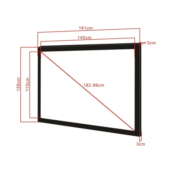 Multibrackets M 4:3 Framed Projection Screen 145×110, 72″