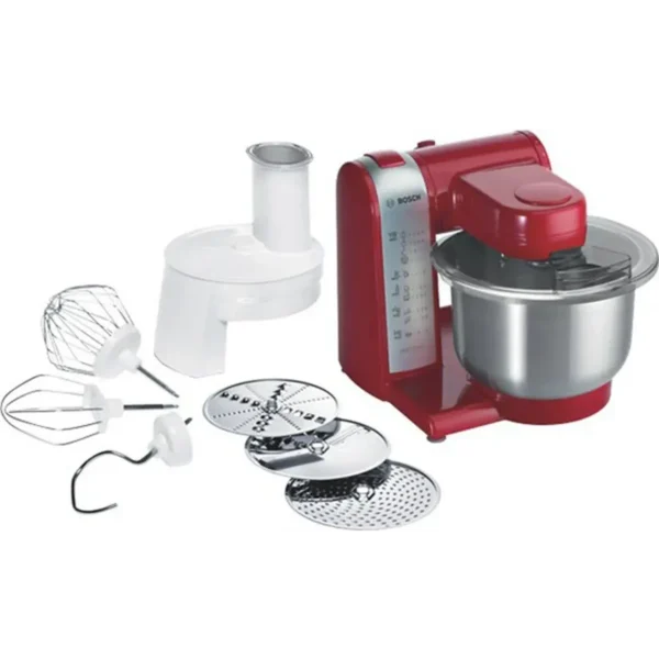 Bosch MUM48R1 food processor 600 W 3.9 L Red, Stainless steel, White