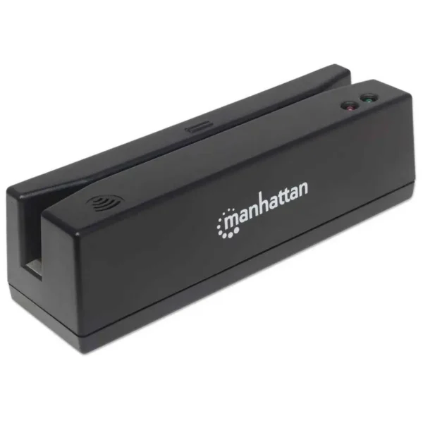 Manhattan USB-A Magnetic Strip Card Reader, Triple Track Reader, Keyboard Wedge Decoder, Cable 1.5m, Black, Three Year Warranty
