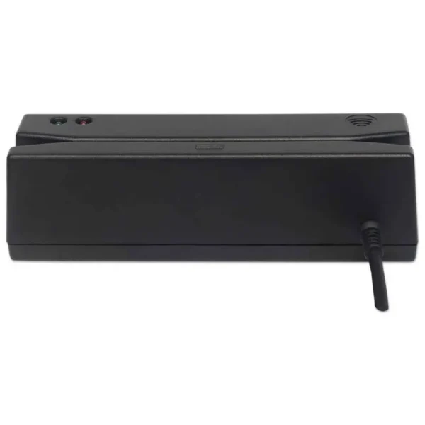Manhattan USB-A Magnetic Strip Card Reader, Triple Track Reader, Keyboard Wedge Decoder, Cable 1.5m, Black, Three Year Warranty