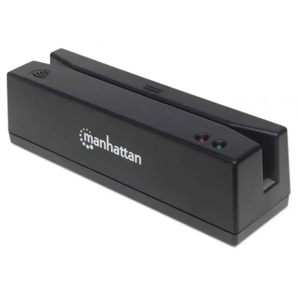 Manhattan USB-A Magnetic Strip Card Reader, Triple Track Reader, Keyboard Wedge Decoder, Cable 1.5m, Black, Three Year Warranty