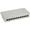 InLine Patch Panel Cat.5e table / wall assembly 12 Port light grey RAL7035