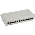 InLine Patch Panel Cat.5e table / wall assembly 12 Port light grey RAL7035