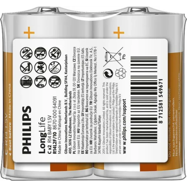 Philips LongLife Battery R14L2F/10
