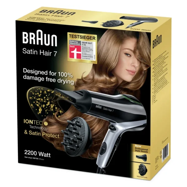 Braun HD 730 hair dryer 2200 W Black