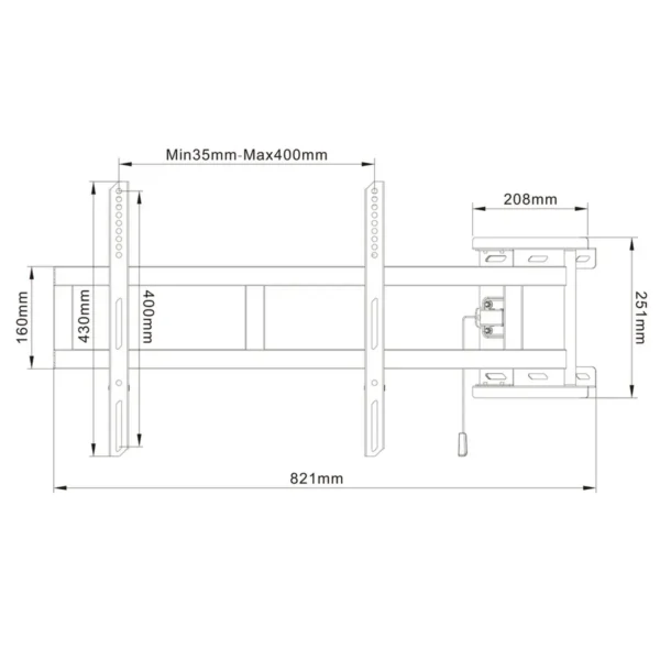 Multibrackets M Universal Swing Arm 180 Degrees Black