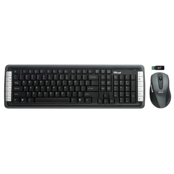 Trust DS-4400D keyboard Mouse included Home RF Wireless Belgian Black, Silver