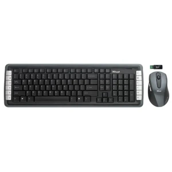 Trust DS-4400D keyboard Mouse included Home RF Wireless Belgian Black, Silver