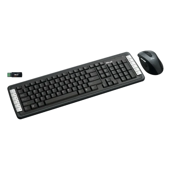 Trust DS-4400D keyboard Mouse included Home RF Wireless Belgian Black, Silver