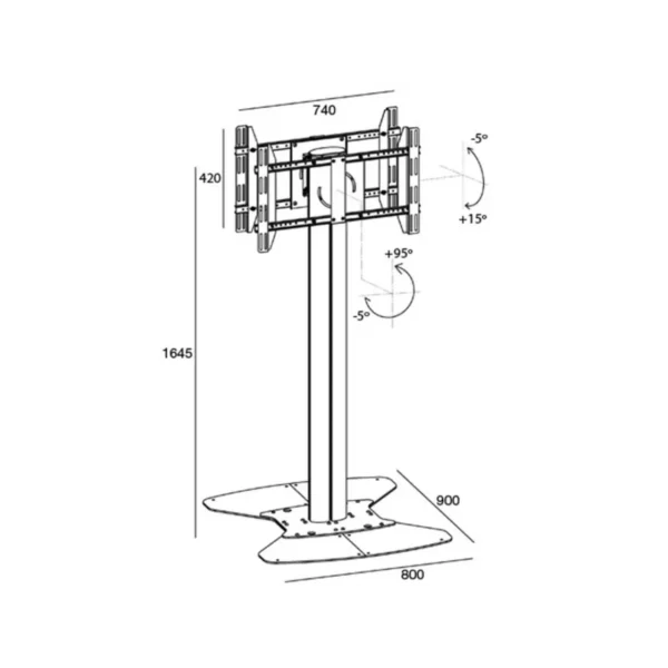Multibrackets M Public Display Stand 165 HD Back to Back Silver