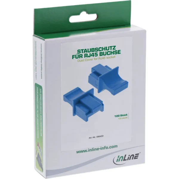 InLine Dust Cover for RJ45 female, blue, 100 pcs.