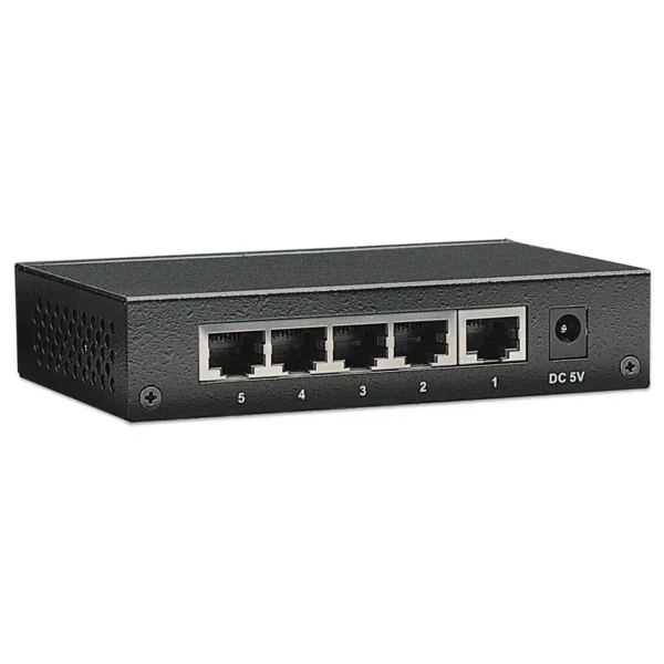 Intellinet 5-Port Fast Ethernet Office Switch, Desktop Size, Metal, IEEE 802.3az (Energy Efficient Ethernet)