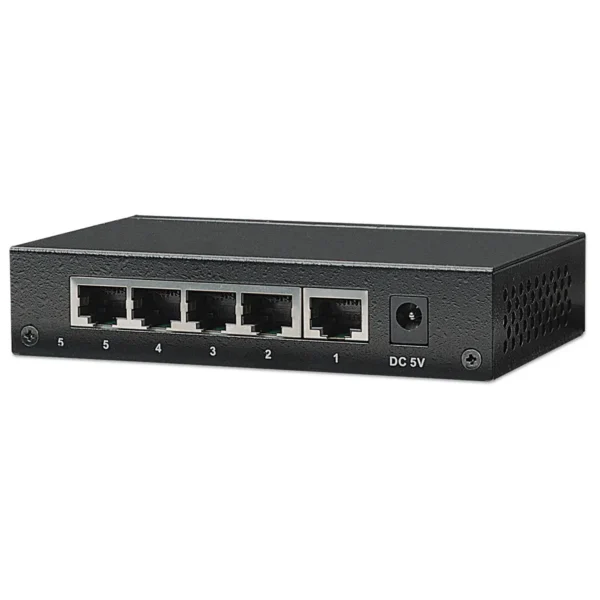 Intellinet 5-Port Fast Ethernet Office Switch, Desktop Size, Metal, IEEE 802.3az (Energy Efficient Ethernet)