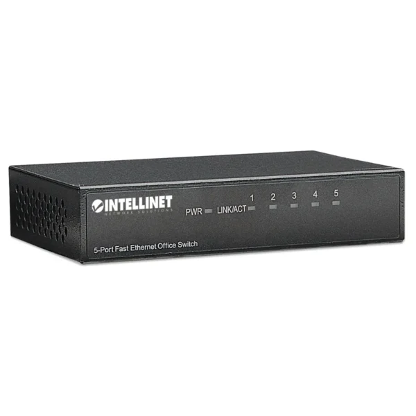 Intellinet 5-Port Fast Ethernet Office Switch, Desktop Size, Metal, IEEE 802.3az (Energy Efficient Ethernet)